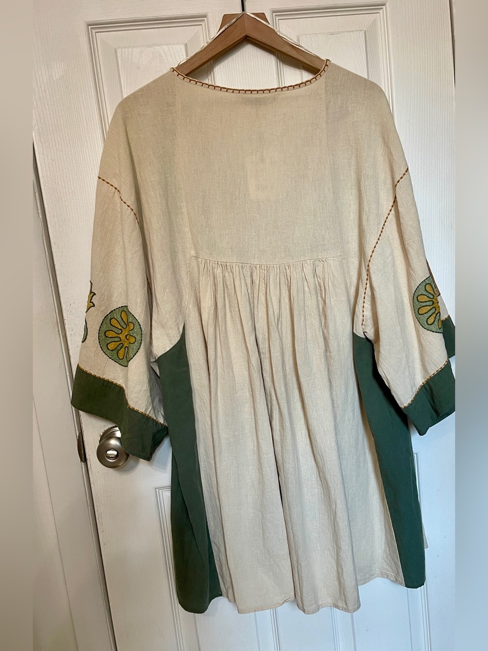 ZARA "The Romy" Embroidered Cotton Linen Blend Dress Floral Boho Size XL NWT - Picture 10 of 14